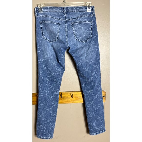 Gap Girlfriend Jeans Floral Print Distressed Skinny Womens Coquette Grunge 2/26 - Picture 3 of 9